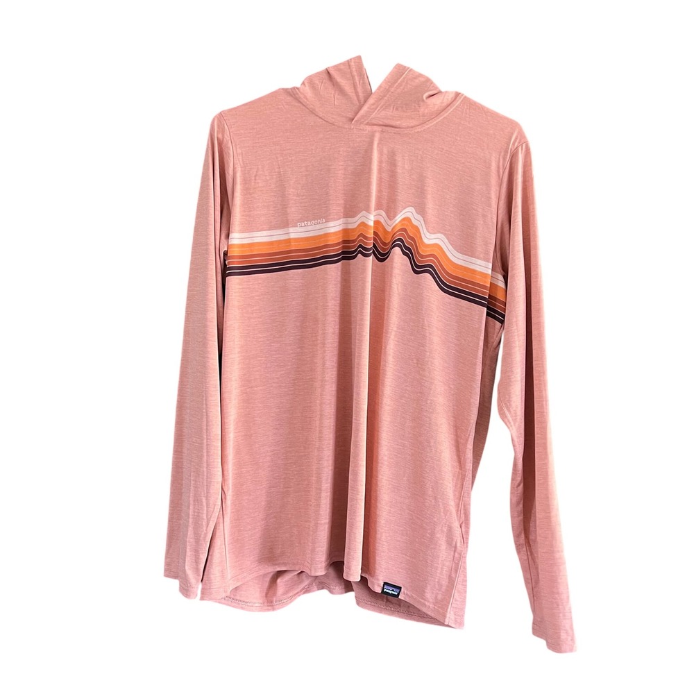 Patagonia Womens Capilene Cool Daily Graphic Hoody Sunfade Pink 45535 L NWT